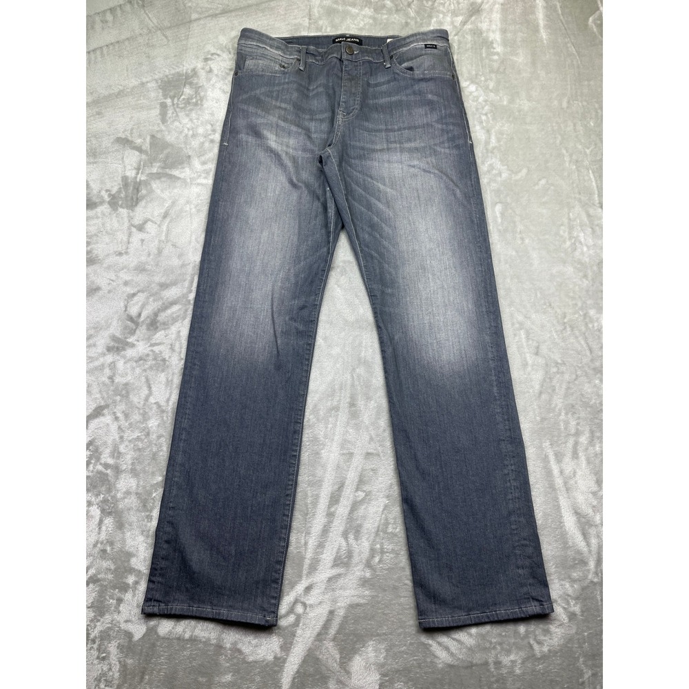 Mavi Jeans Matt Relaxed‎ Straight Leg Gray Wash Denim Pants Mens Sz 36 Grunge